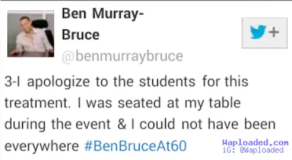 Common Sense Senator Bruce Gets Epic Reply After Apologising to Students (Photos)